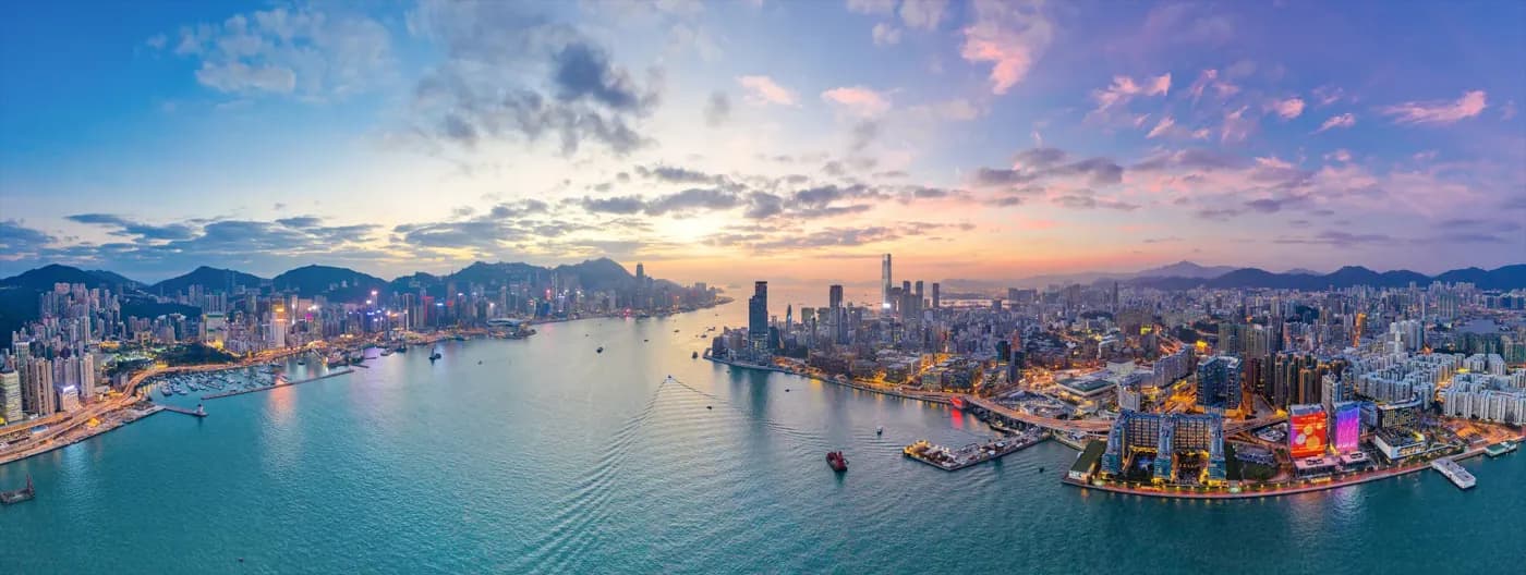 Sunset of Victoria Harbour, Hong Kong