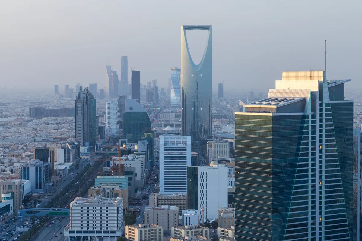 Riyadh skyline in Saudi Arabia.
