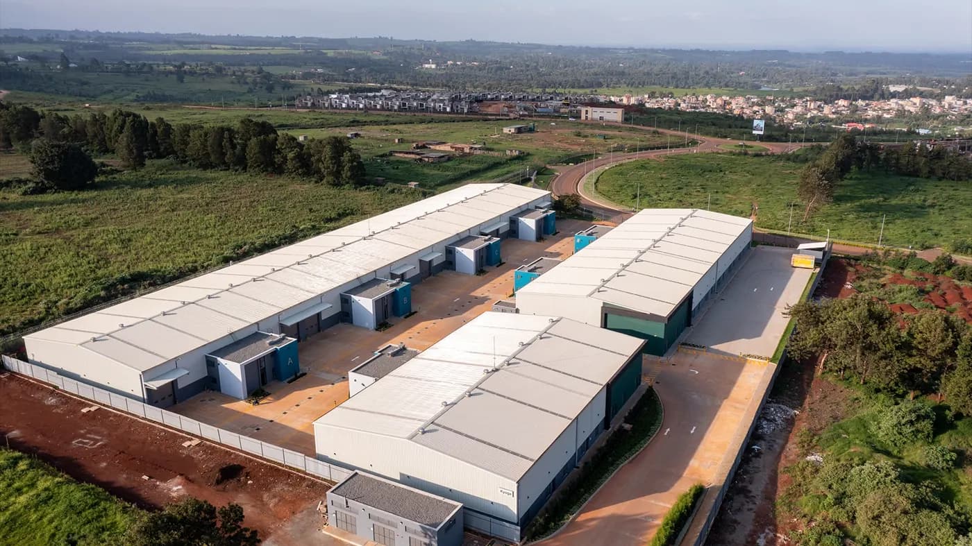 Aerial shot of ALP West Logistics Park exterior, Kenya