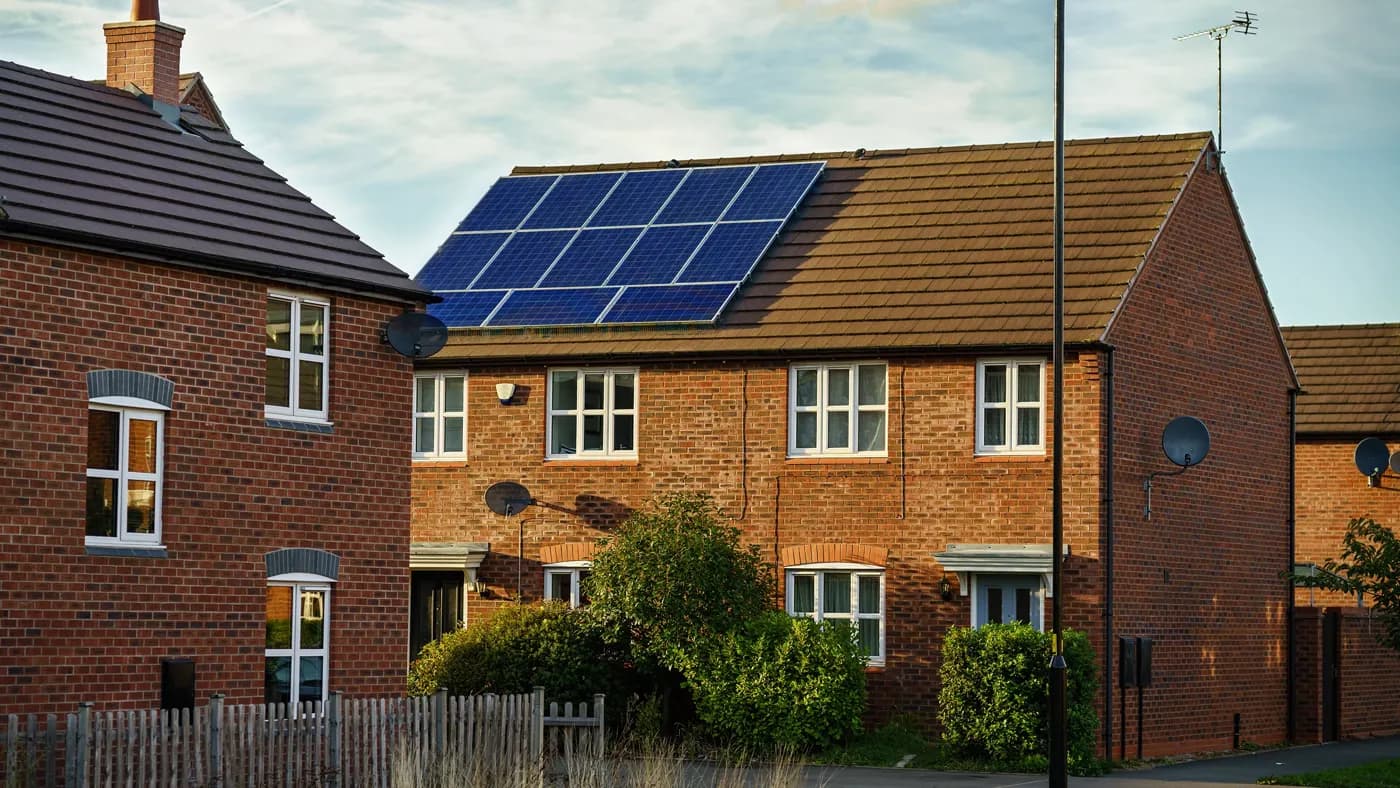 UK house with solar panels
